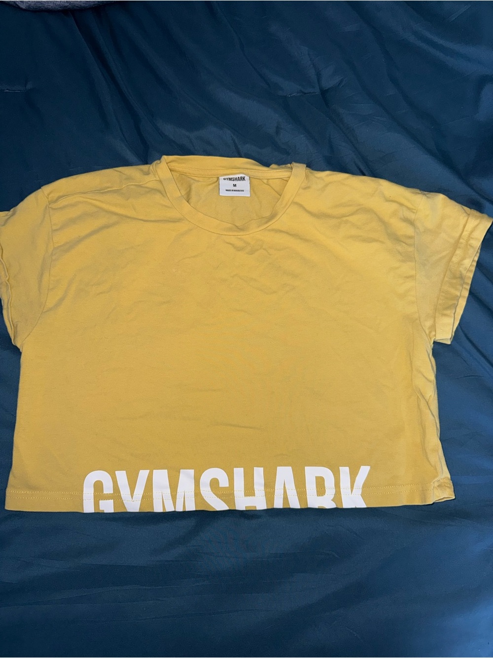 Gymshark Yellow Crop Logo Tee